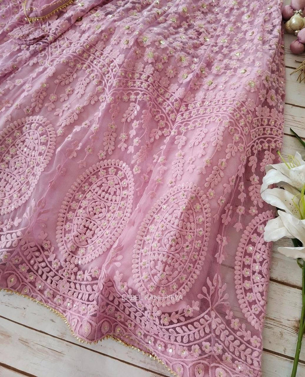 Blushing Elegance Baby Pink Sequins Embroidered Lehenga Choli Set with Dupatta main image 0