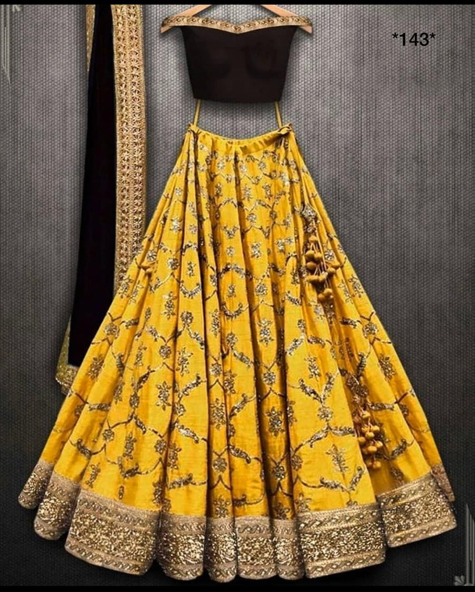 Yellow and black Lehenga SejKin