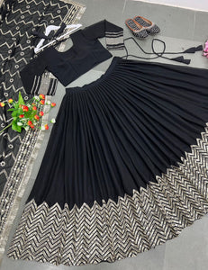 Simple and elegant black Lehenga