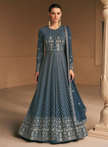 Janisha - cloudy blue anarkali