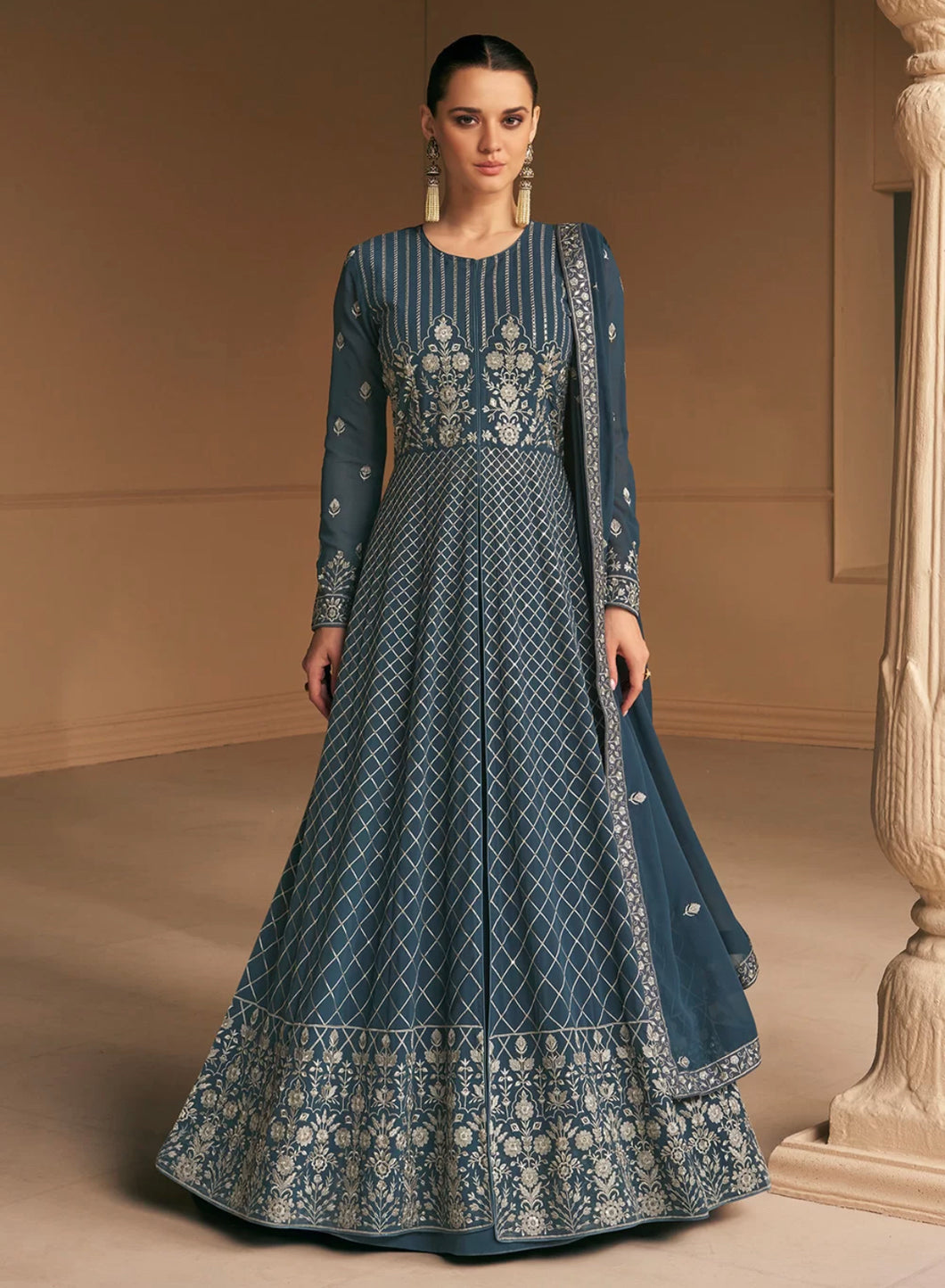 Janisha - cloudy blue anarkali