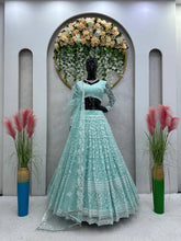 Stylish sky butterfly net Lehenga