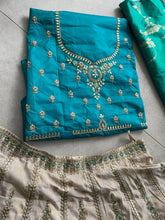 Serenity vol 4 - cream and green jacquard silk Lehenga