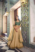 Chiku lehenga with contrast blouse (skirt stitched)
