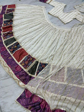 Elegant white and purple Chaniya Choli (long sleeves + tall option)