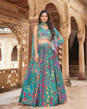 Boutique collection - Indo western misty green floral Lehenga