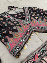 Niks collection - Black crepe silk printed lehenga (perfect for tall too)