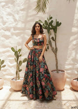Black printed readymade lehenga with handwork - size 6/8/10