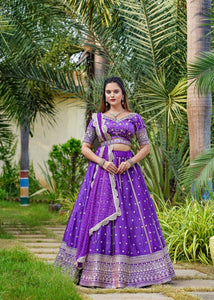 Purpe Dreamer Bollywood fusion readymade Lehenga (men’s kurta matching available)