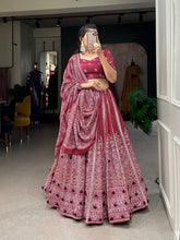 Maroon printed silk bandhani print Lehenga