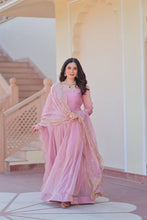Blush pink chiffon gown readymade