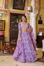 Pastel collection - lavender floral cape style readymade lehenga