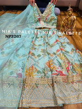 Niks collection - sky blue organza silk Lehenga