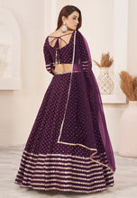 Wine and gold georgette Lehenga