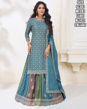 Chinon silk long top Lehenga