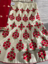 Cream with red florals Lehenga (good for plus size too)