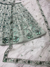 Mint green floral sequinned partywear Lehenga