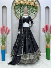 Black Malay satin silk Lehenga