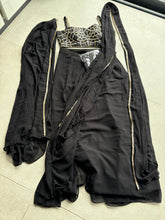 Black pre draped readymade saree with jacket