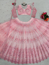 Baby pink floral net Lehenga