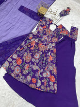 Purple Roman silk kediya style palazzo