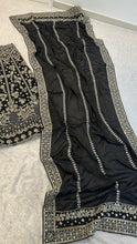 Black and gold embroidered lehenga