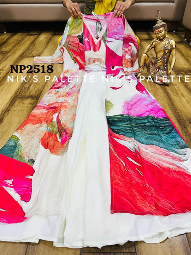 Niks collection - white palazzo and colourful blouse (mehendi night)