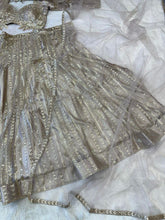 Taupe gold sequinned Lehenga (stunning blouse design)