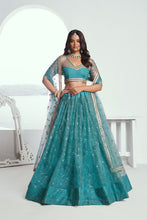 Rama Green butterfly net Lehenga