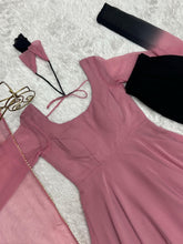 Onion pink shaded anarkali set readymade