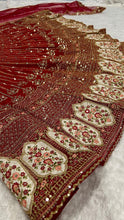 Rangoon silk red and gold Lehenga