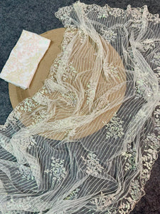White soft net saree partywear saree