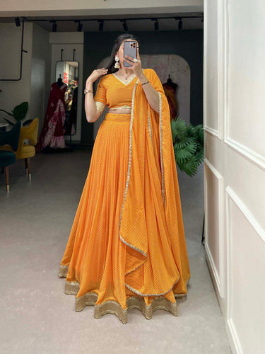 Plain and light Lehenga in yellow