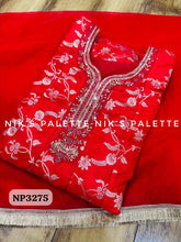 Niks collection - red banarasi silk anarkali (plus size 54”)