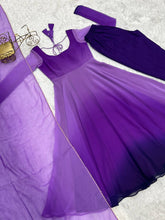 Purple shaded anarkali set readymade