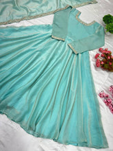 Sea Green fendy silk gown