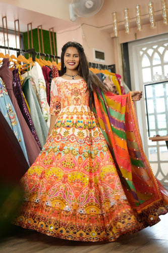 Mehendi night colourful anarkali