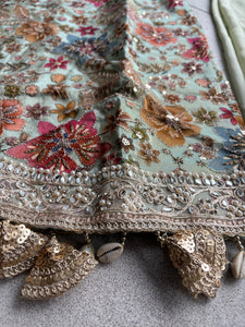Mint green floral palazzo set