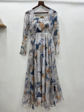 Organza tabby silk anarkali in florals