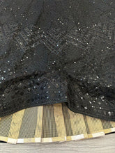 Black sequinned net embroidered Lehenga