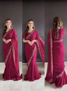 Viral saree gown in pink