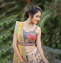 Traditional green bandhani and Patola chaniya choli - readymade