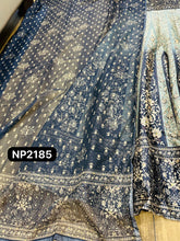 Niks - grey and blue silk gown