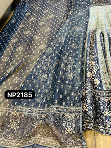 Niks - grey and blue silk gown