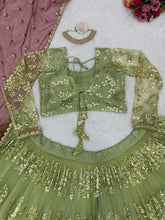 Perfect combination of green and gold Lehenga