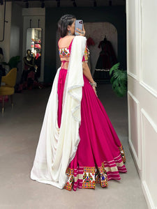 Pink and white chaniya choli readymade