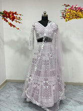 Elegant lilac resham embroidered Lehenga