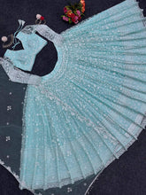 Stylish sky butterfly net Lehenga