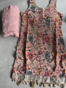 Dusty pink floral palazzo set
