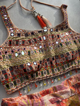 Pastel Peach floral mirror work Lehenga